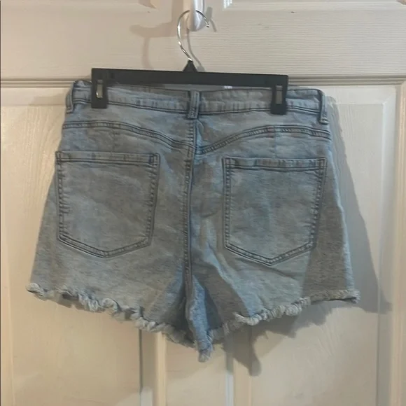 Ariya Light Blue Frayed Jean Shorts - Picture 4 of 7